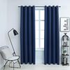 Cortinas Opacas Con Anillas De Metal 2 Uds Azul 140x225 Cm Vidaxl