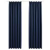 Cortinas Opacas Con Ganchos 2 Unidades Azul 140x245 Cm Vidaxl