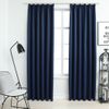 Cortinas Opacas Con Ganchos 2 Unidades Azul 140x245 Cm Vidaxl