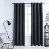 Cortinas Opacas Con Aros De Metal 2 Piezas Antracita 140x175 Cm Vidaxl