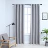 Cortinas Opacas Con Anillas De Metal 2 Piezas Gris 140x225 Cm Vidaxl