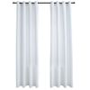 Cortinas Opacas Anillas De Metal 2 Pzs Blanco Crudo 140x175 Cm Vidaxl