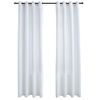 Cortinas Opacas Anillas De Metal 2 Pzas Blanco Crudo 140x225 Cm Vidaxl