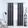 Cortinas Opacas Anillas 2 Uds Terciopelo Antracita 140x225 Cm Vidaxl