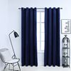 Cortinas Opacas Anillas 2 Pzas Terciopelo Azul Oscuro 140x175cm Vidaxl