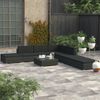 Set Muebles De Jardín 8 Piezas Y Cojines Ratán Sintético Negro Vidaxl