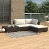 Set Muebles De Jardín 4 Piezas Y Cojines Ratán Sintético Marrón Vidaxl