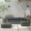 Set De Muebles De Jardín 5 Pzas Y Cojines Ratán Sintético Gris Vidaxl