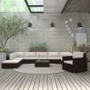 Set Muebles De Jardâ¨âªn 11 Piezas Con Cojines Ratâ¨â¢n Sintâ¨â¦tico Marrâ¨â®n