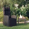 Sillón Reclinable De Jardín Con Cojín Ratán Sintético Negro Vidaxl