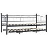 Estructura De Cama De Acero Negra 180x200/90x200 Cm Vidaxl