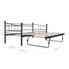 Estructura De Cama De Acero Negra 180x200/90x200 Cm Vidaxl