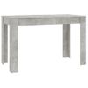 Mesa De Comedor De Aglomerado Gris Hormigón 120x60x76 Cm Vidaxl