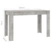 Mesa De Comedor De Aglomerado Gris Hormigón 120x60x76 Cm Vidaxl