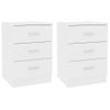 Mesitas De Noche 2 Uds Madera Contrachapada Blanco 38x35x56 Cm Vidaxl