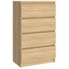 Aparador Madera Contrachapada Color Roble Sonoma 60x35x98,5 Cm Vidaxl