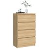 Aparador Madera Contrachapada Color Roble Sonoma 60x35x98,5 Cm Vidaxl