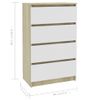 Aparador Madera Contrachapada Blanco Roble Sonoma 60x35x98,5 Cm Vidaxl