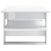 Mesa De Centro De Aglomerado Blanco Con Brillo 110x55x42 Cm Vidaxl