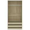 Armario Madera Contrachapada Color Roble Sonoma 100x50x200 Cm Vidaxl