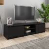 Mueble De Tv Madera Contrachapada Negro 140x40x35,5 Cm Vidaxl