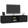 Mueble De Tv Madera Contrachapada Negro 140x40x35,5 Cm Vidaxl