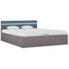 Cama Canapé Hidráulica Almacenaje Led Tela Gris Topo 120x200 Cm Vidaxl