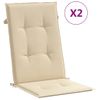 Cojín Silla De Jardín Respaldo Alto 2 Uds Tela Beige 120x50x3cm Vidaxl