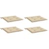 Cojines De Silla De Jardín 4 Uds Tela Beige 40x40x3 Cm Vidaxl