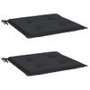 Cojines De Silla De Jardín 2 Uds Tela Oxford Negro 50x50x3 Cm Vidaxl