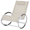 Silla Mecedora De Jardín De Textilene Color Crema Vidaxl