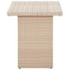 Mesa De Jardín De Ratán Sintético Beige 110x60x67 Cm Vidaxl