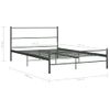 Estructura De Cama De Metal Gris 120x200 Cm Vidaxl