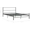 Estructura De Cama De Metal Gris 160x200 Cm Vidaxl