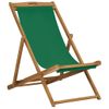 Silla De Playa Plegable De Madera Maciza De Teca Verde Vidaxl