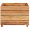 Arriate Elevado Madera De Teca Reciclada Y Acero 50x40x38 Cm Vidaxl