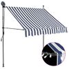 Toldo Manual Retráctil Con Led Azul Y Blanco 100 Cm Vidaxl