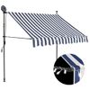 Toldo Manual Retráctil Con Led Azul Y Blanco 150 Cm Vidaxl