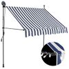 Toldo Manual Retráctil Con Led Azul Y Blanco 200 Cm Vidaxl