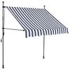 Toldo Manual Retráctil Con Led Azul Y Blanco 200 Cm Vidaxl