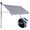 Toldo Manual Retráctil Con Led Azul Y Blanco 250 Cm Vidaxl