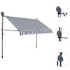 Toldo Manual Retráctil Con Led Azul Y Blanco 250 Cm Vidaxl