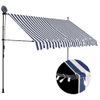 Toldo Manual Retráctil Con Led Azul Y Blanco 300 Cm Vidaxl