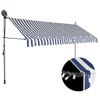 Toldo Manual Retráctil Con Led Azul Y Blanco 350 Cm Vidaxl