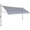 Toldo Manual Retráctil Con Led Azul Y Blanco 400 Cm Vidaxl