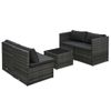 Set De Muebles De Jardín 5 Pzas Y Cojines Ratán Sintético Gris Vidaxl