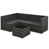 Set De Muebles De Jardín 5 Pzas Y Cojines Ratán Sintético Gris Vidaxl