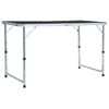 Mesa De Camping Plegable De Aluminio Gris 120x60 Cm Vidaxl