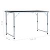 Mesa De Camping Plegable De Aluminio Gris 120x60 Cm Vidaxl