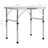 Mesa De Camping Plegable Aluminio Blanco 60x45 Cm Vidaxl